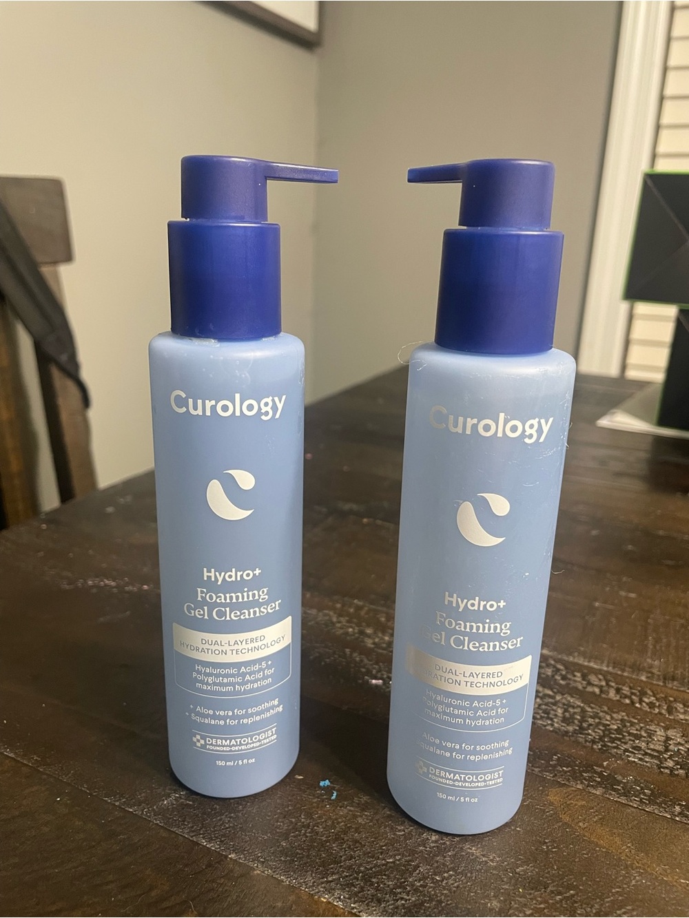 Curology Hydro+ Foaming Gel Cleanser - Light Blue Bottle